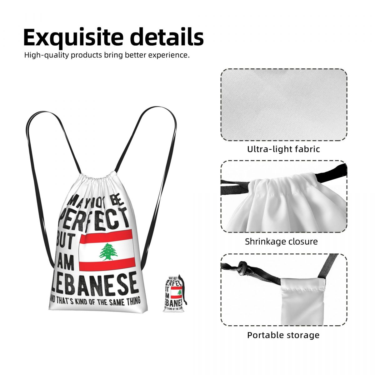 Women Bags Lebanon - حقيبة ظهر برباط بتصميم علم لبنان