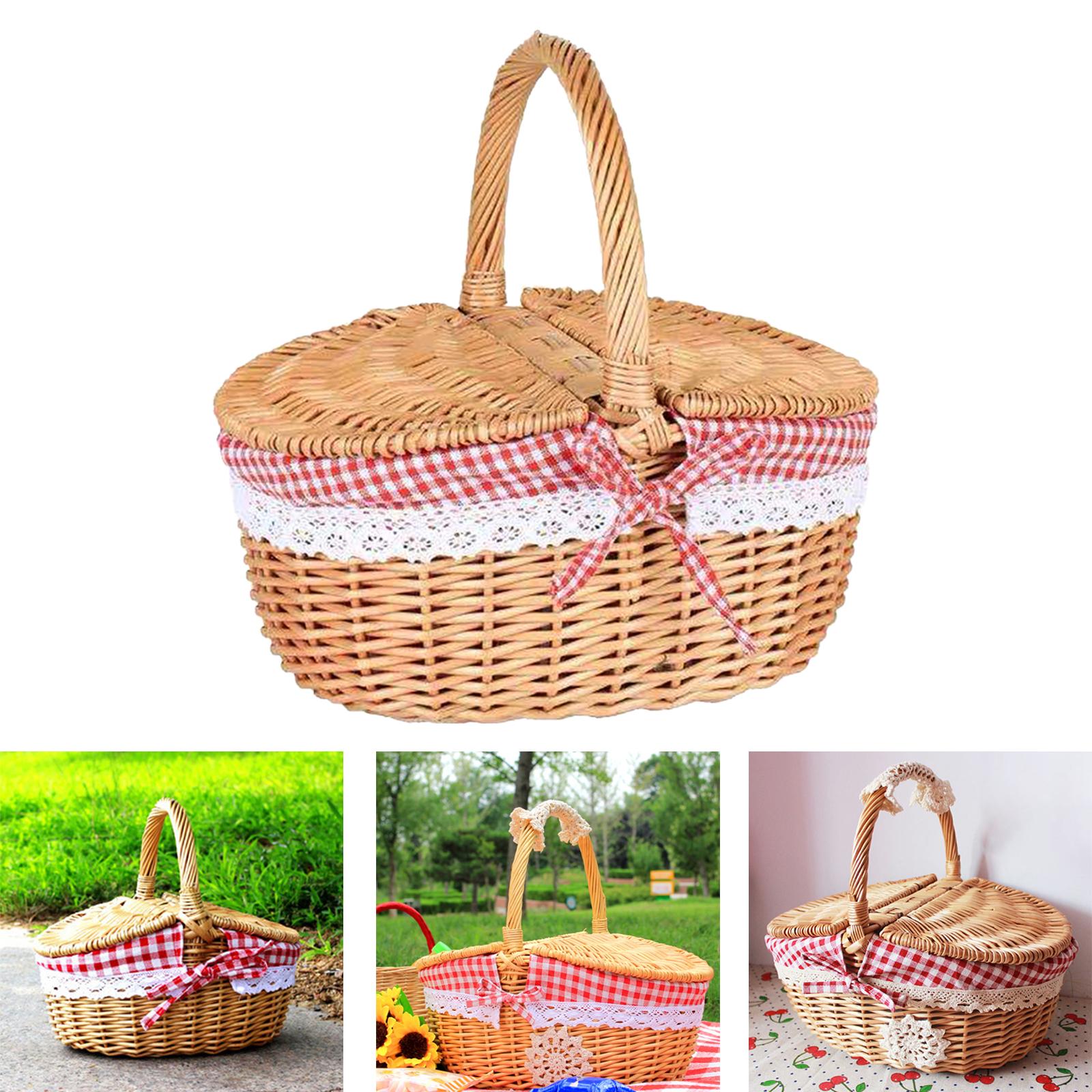 Basket Bag Wicker - سلة نزهة من الخيزران المنسوجة يدويًا