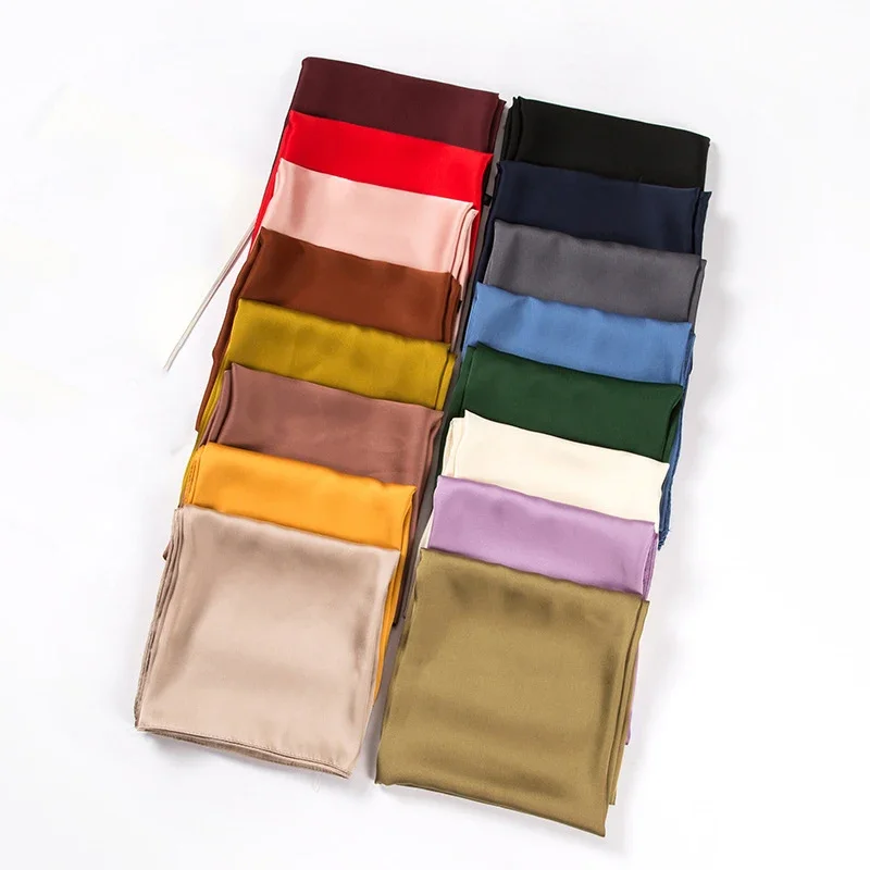 Women Bags Wholesale - وشاح ساتان نسائي 70 سم بلون