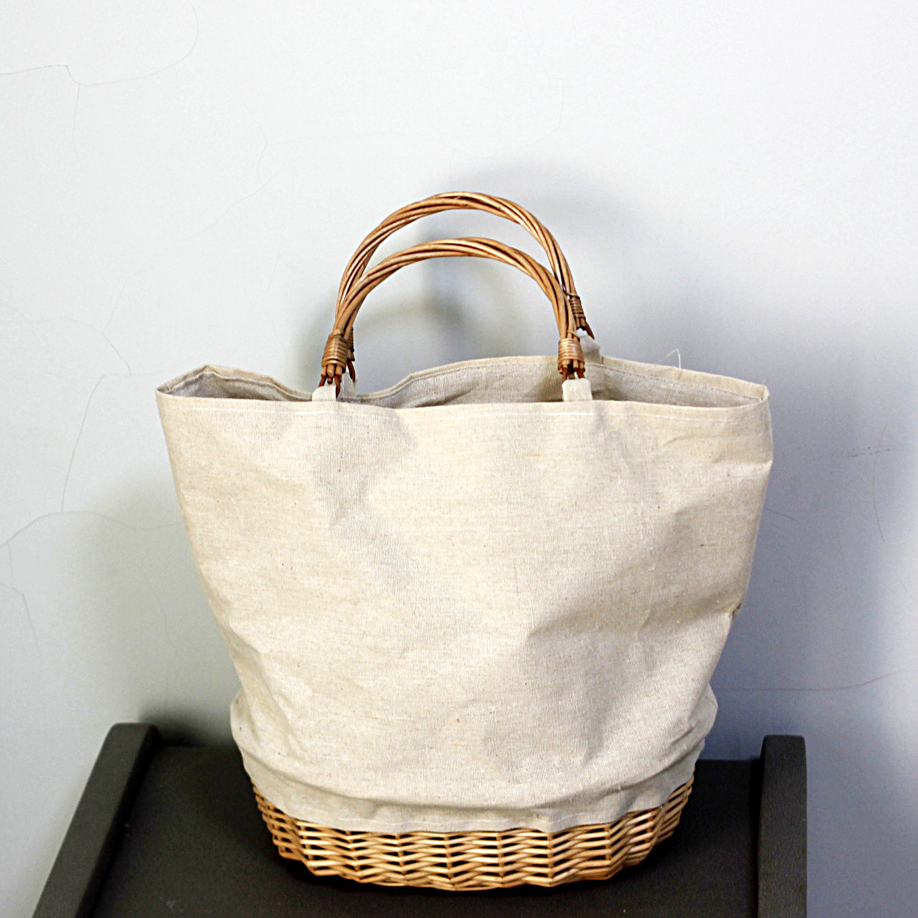 Basket Bag Wicker - الخوص سلة مغزولة حقيبة الكتان خليط