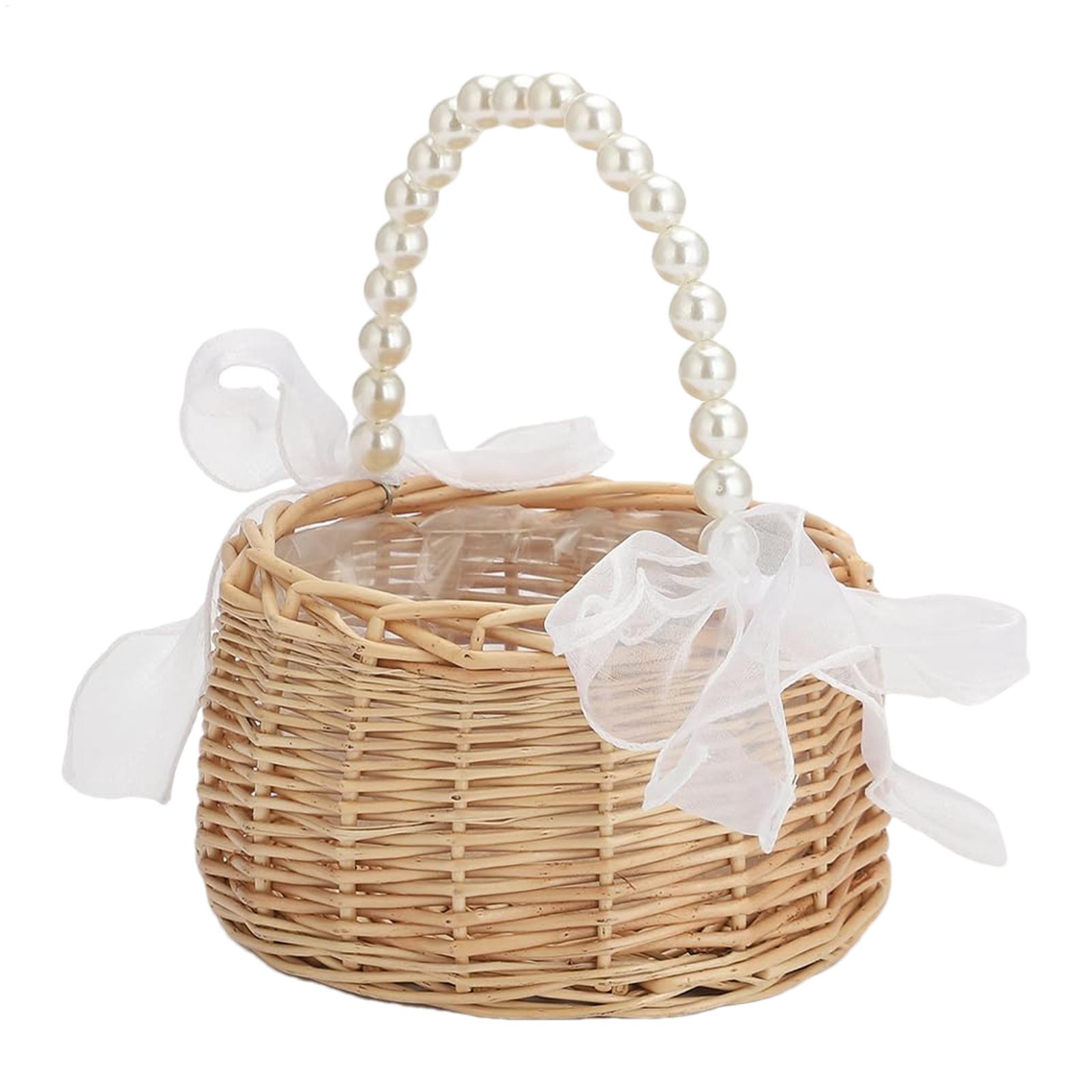 Basket Bag Wicker - سلة زهور من الخيزران والراتان مع