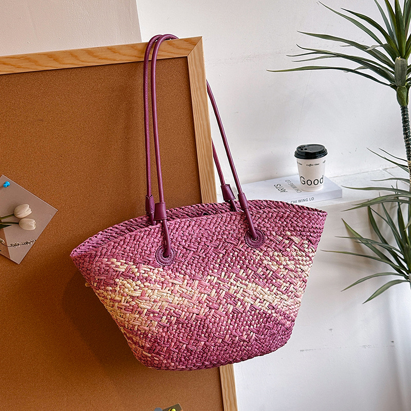 Basket Bag Wicker - عادية الروطان سعة كبيرة حمل مصمم