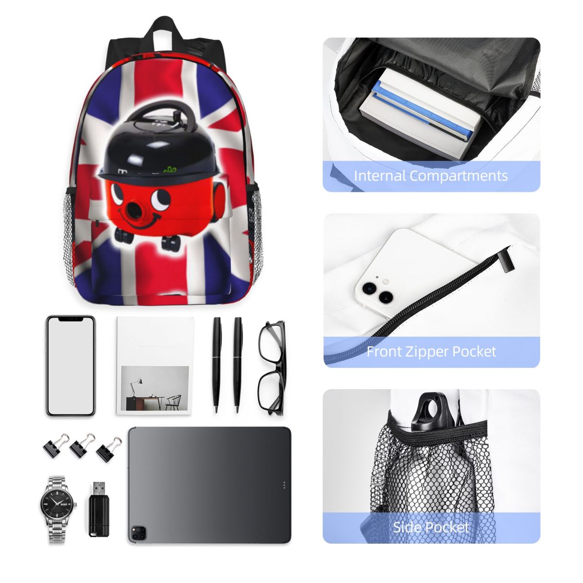 Women Bags Uk Sale - حقيبة ظهر هنري هوفر مع علم