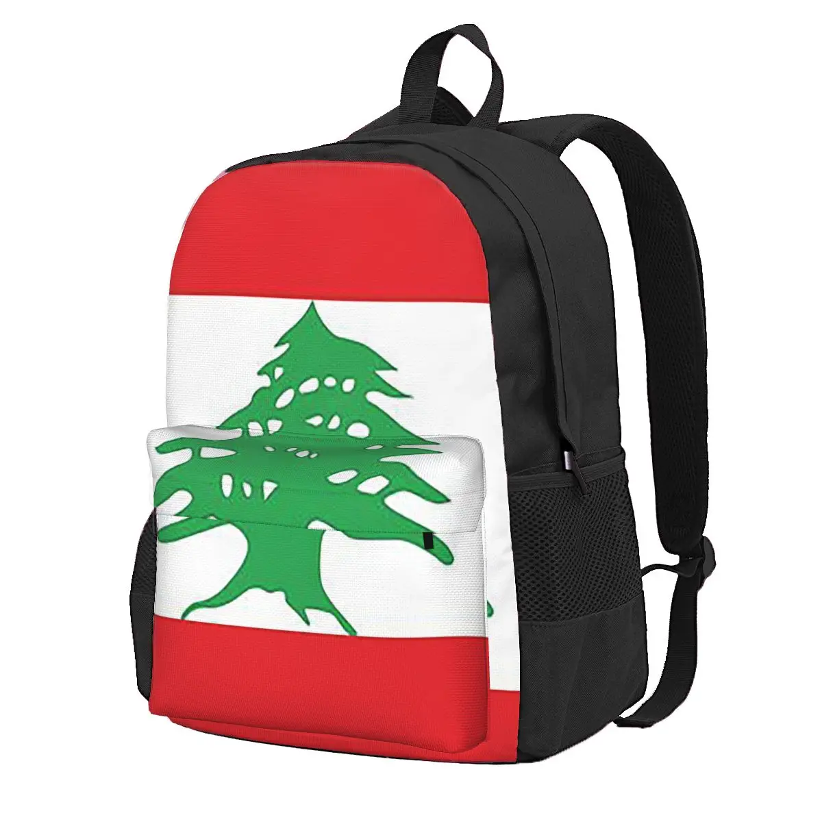 Women Bags Lebanon - حقيبة ظهر مدرسية بعلم لبنان للطلاب،
