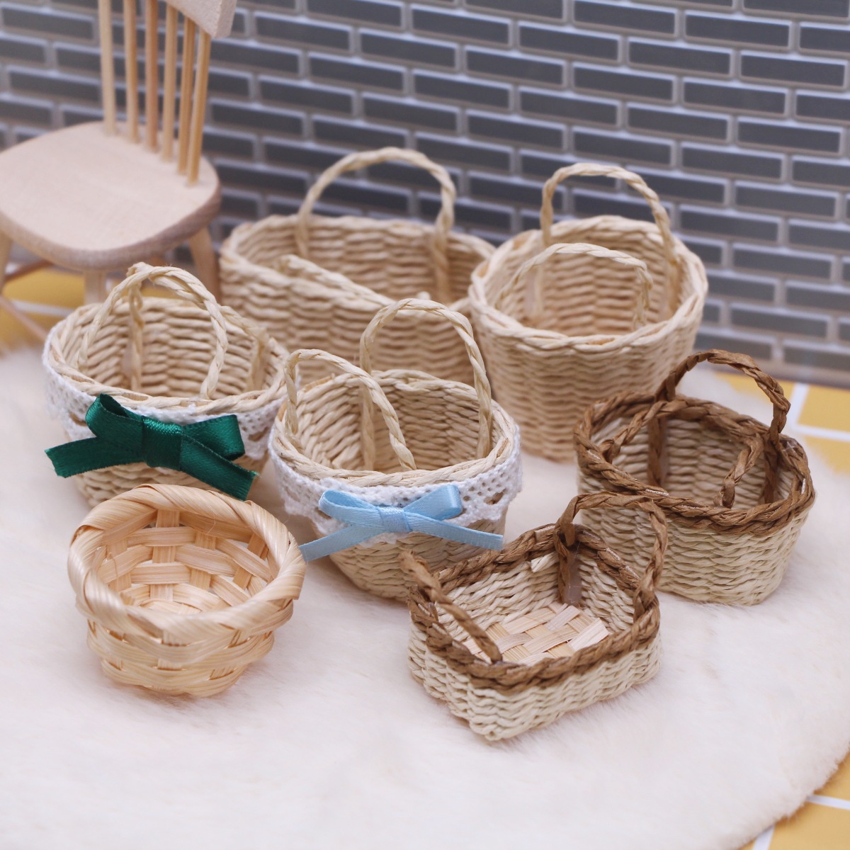 1 قطعة دمية المنسوجة يدويا لاف - مراجعة Basket Bag Wicker وسعره