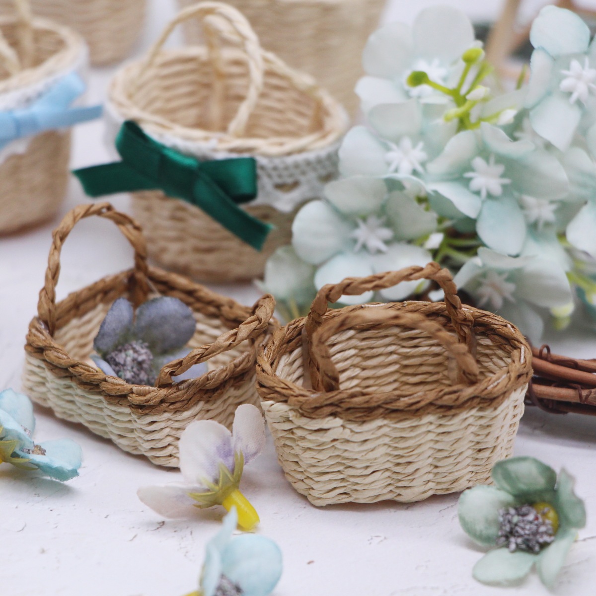 1 قطعة دمية المنسوجة يدويا لاف - مراجعة Basket Bag Wicker وسعره