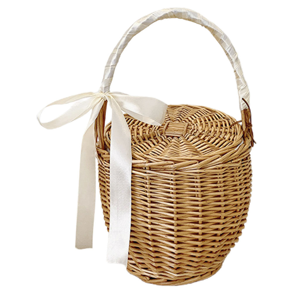 سلة نزهة منسوجة يدويًا على الط - مراجعة Basket Bag Wicker وسعره