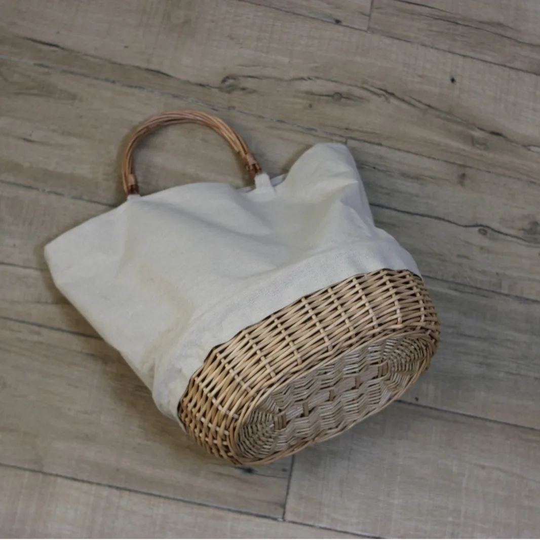 الخوص سلة مغزولة حقيبة الكتان  - مراجعة Basket Bag Wicker وسعره