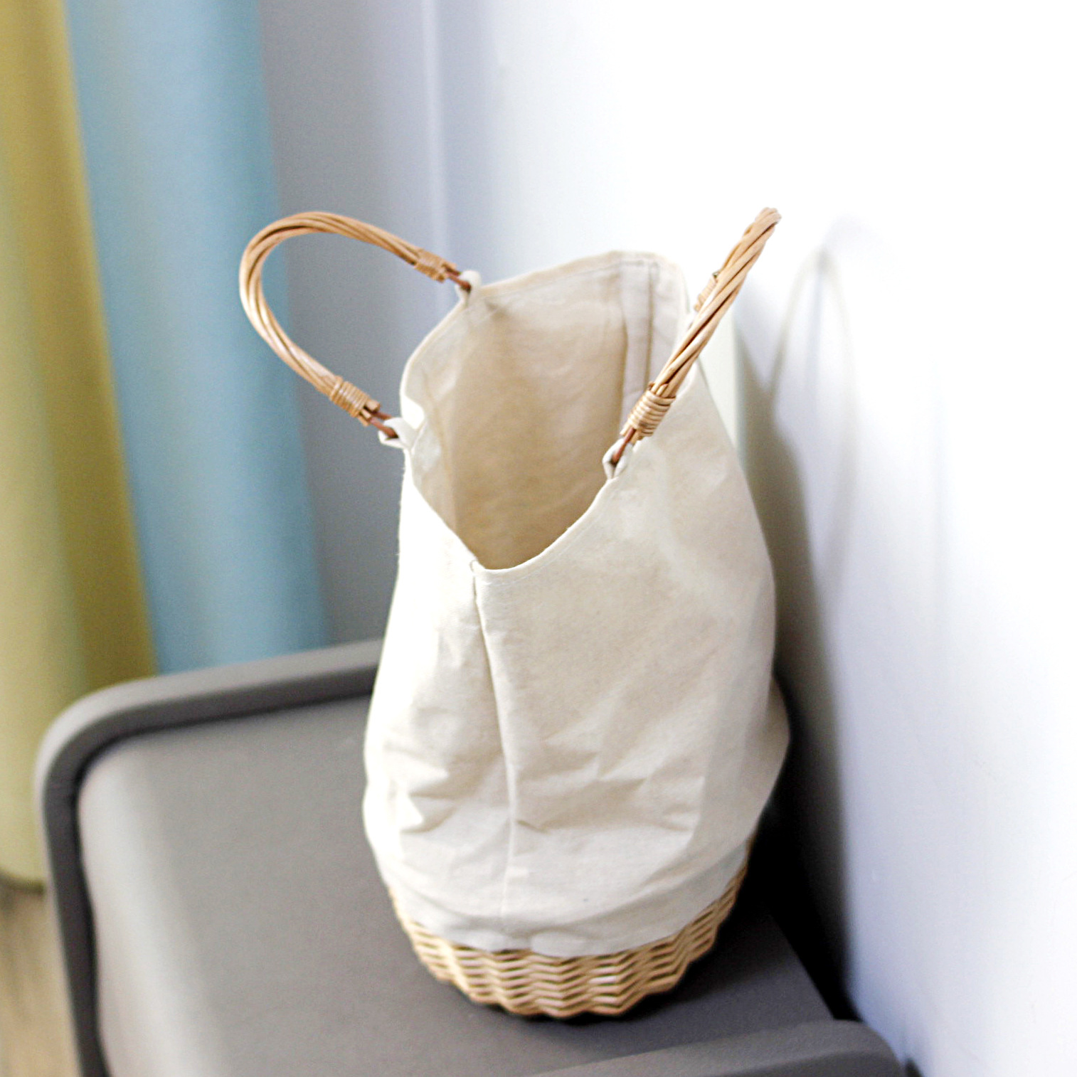 الخوص سلة مغزولة حقيبة الكتان  - مراجعة Basket Bag Wicker وسعره