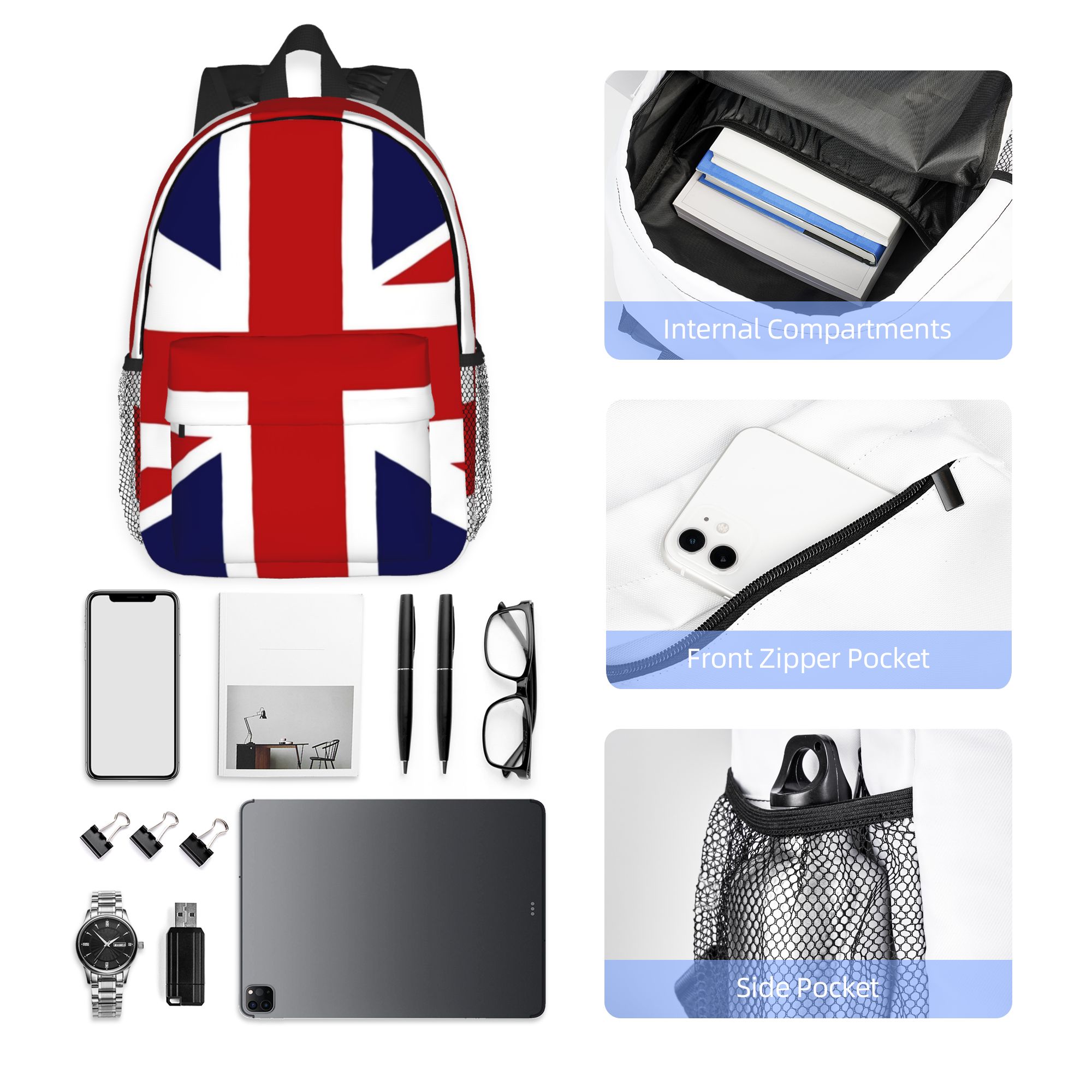 حقيبة ظهر بعلم الاتحاد الجامعي - مراجعة Women Bags Uk Sale وسعره