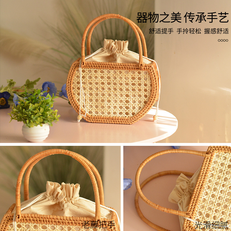 عادية جوفاء سلة من الخيزران أك - مراجعة Basket Bag Wicker وسعره