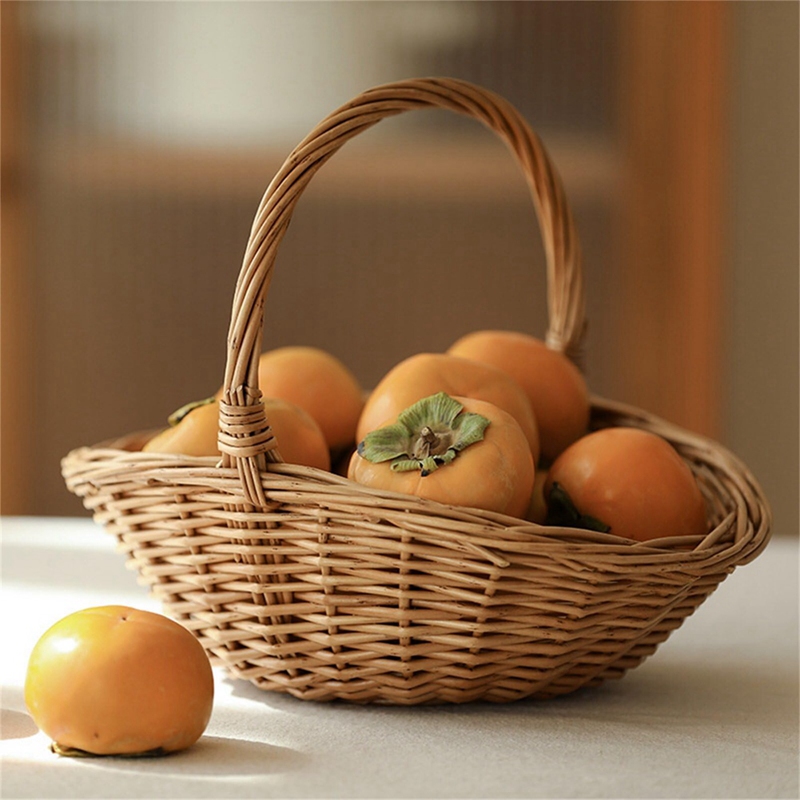 سلة تخزين من الخيزران بمقبض، س - مراجعة Basket Bag Wicker وسعره