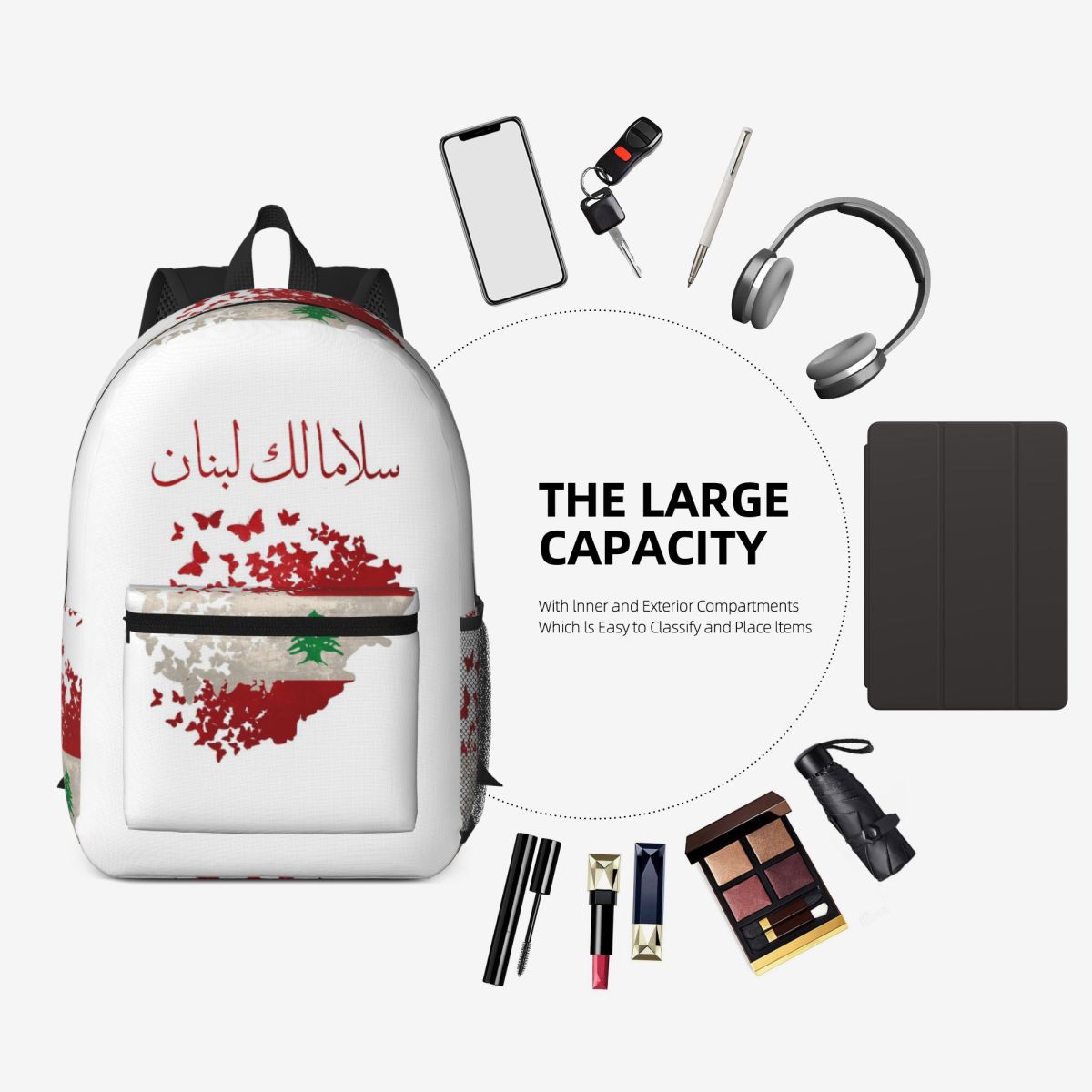حقيبة ظهر مطبوع عليها عبارة Ma - مراجعة Women Bags Lebanon وسعره