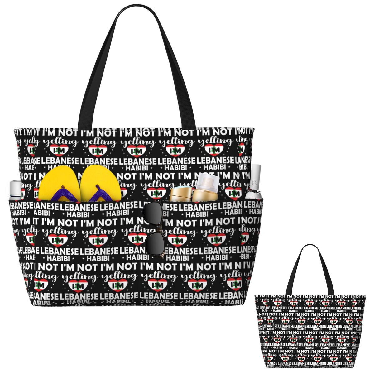 حقيبة شاطئية كبيرة بتصميم علم  - مراجعة Women Bags Lebanon وسعره