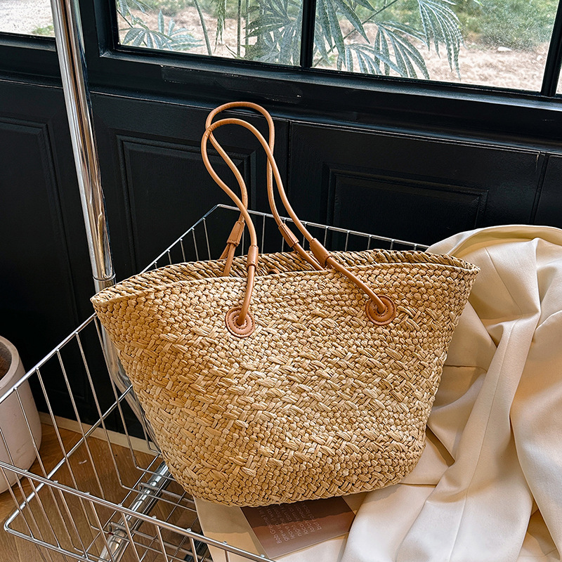 عادية الروطان سعة كبيرة حمل مص - مراجعة Basket Bag Wicker وسعره